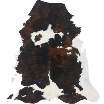 Premium Natural Brazilian Cowhide Tri Colour Brindle Large HN-23244 - top view on white background