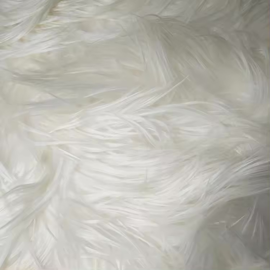 Natural Premium Argentine Criollo Long Hair Silky Goatskin, Ivory