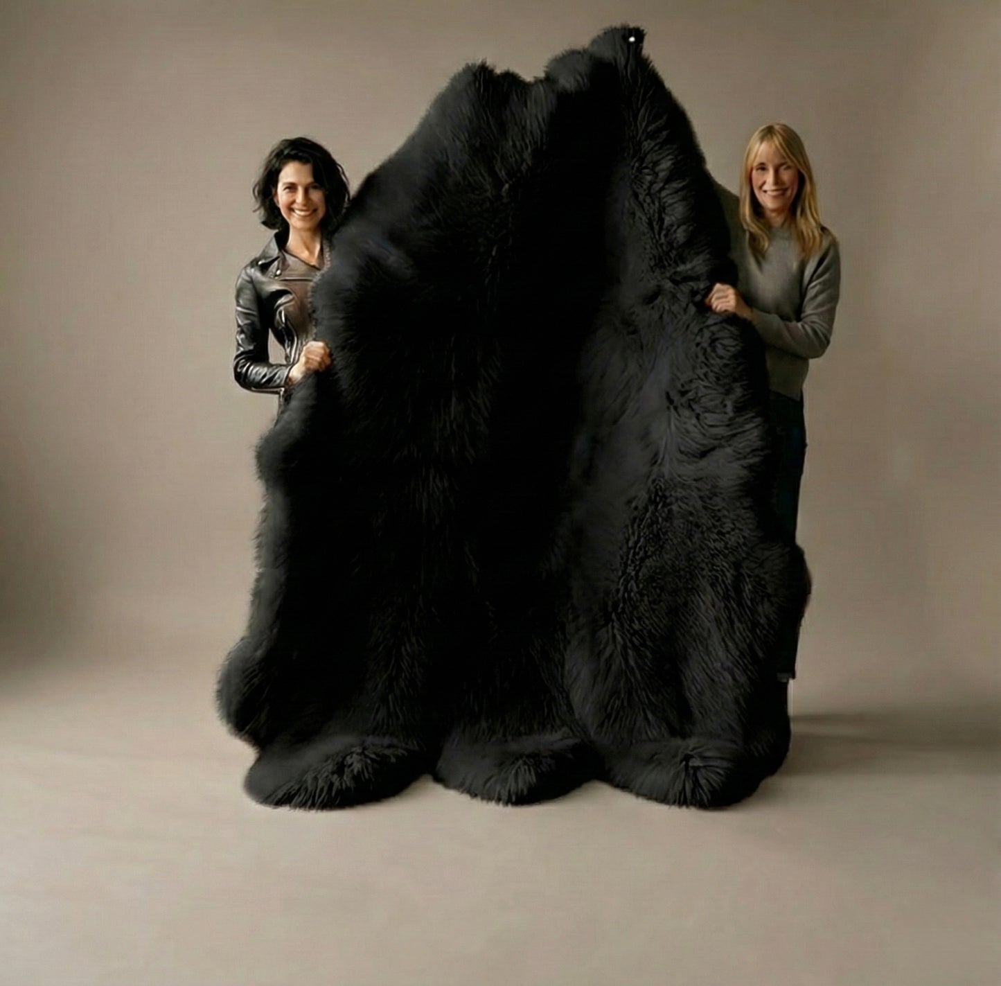 Sexto New Zealand Sheepskin, L180 x W150 cm, X-Large, Black