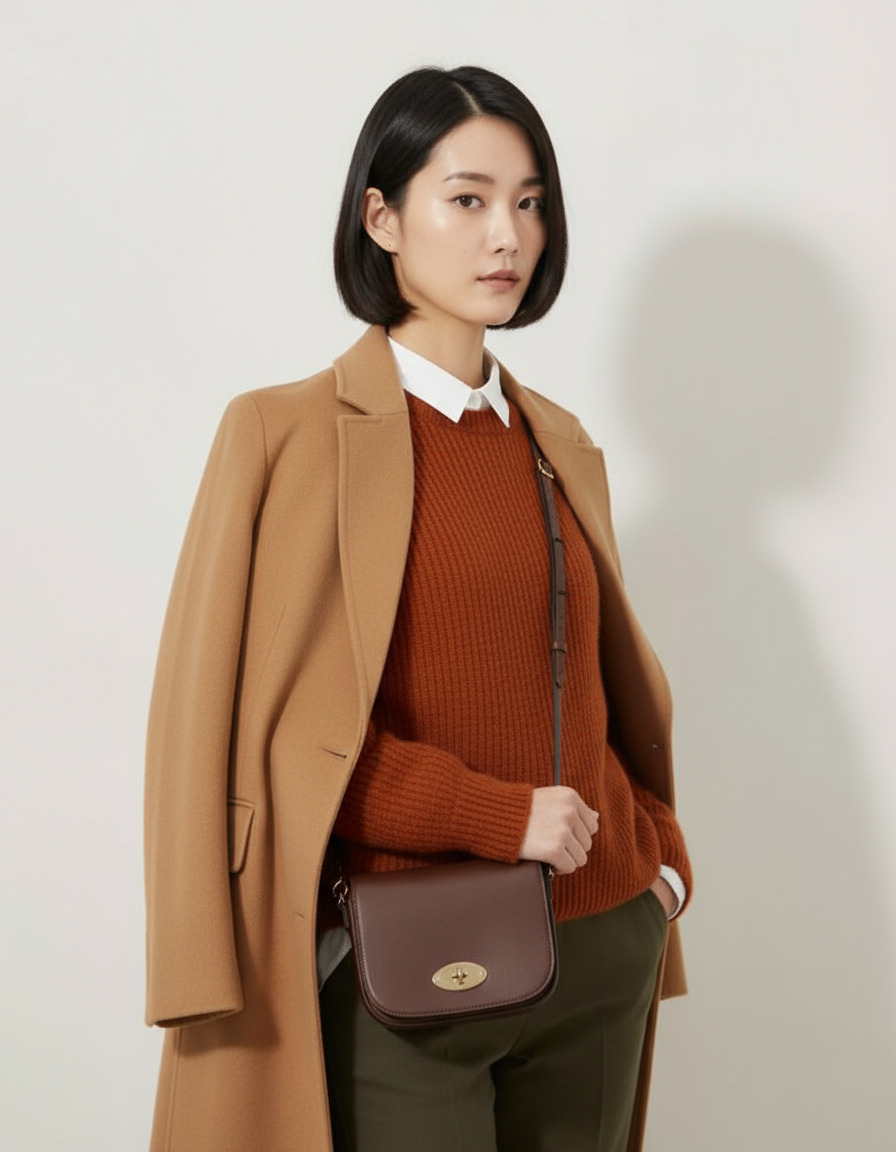 Chiara Genuine Leather Crossbody Bag with Metal Clasp by Clemés