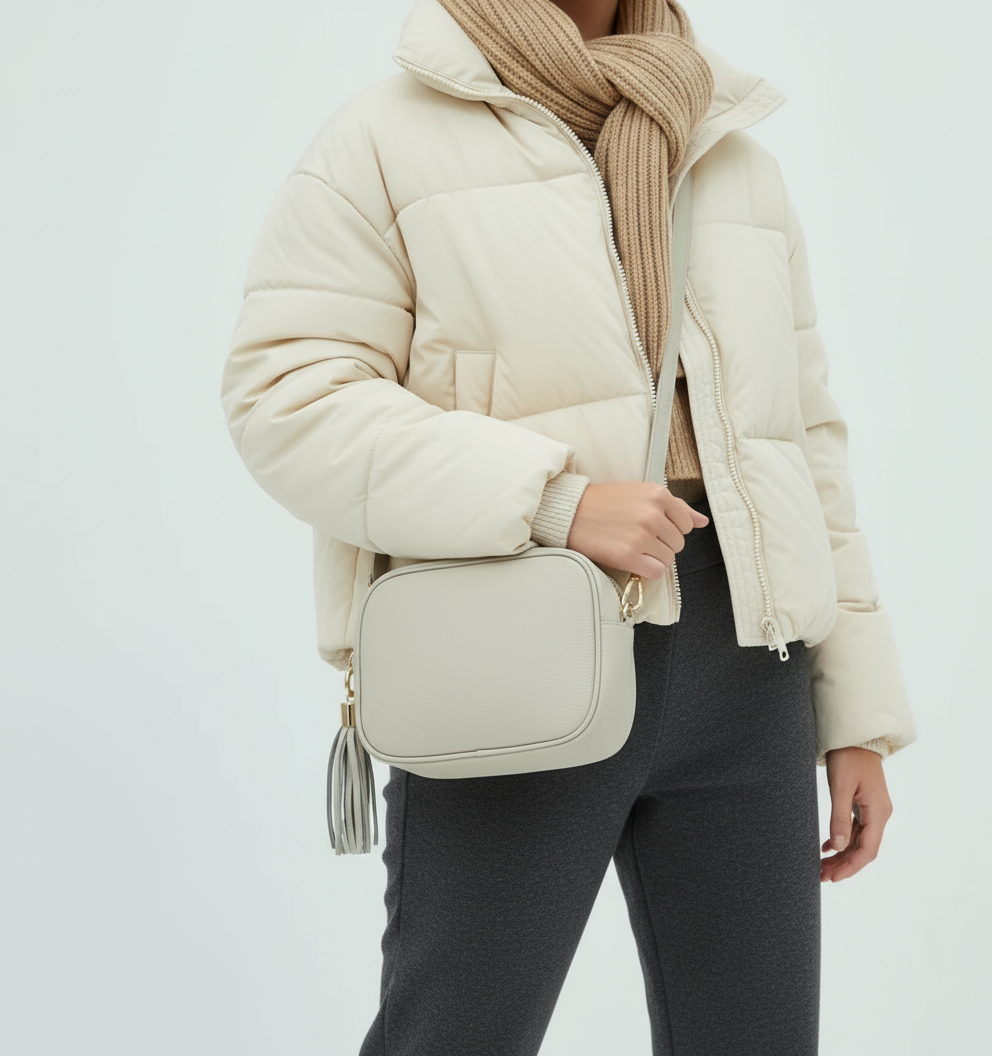 Éloise Genuine Leather Tassel Camera Bag by Clemés