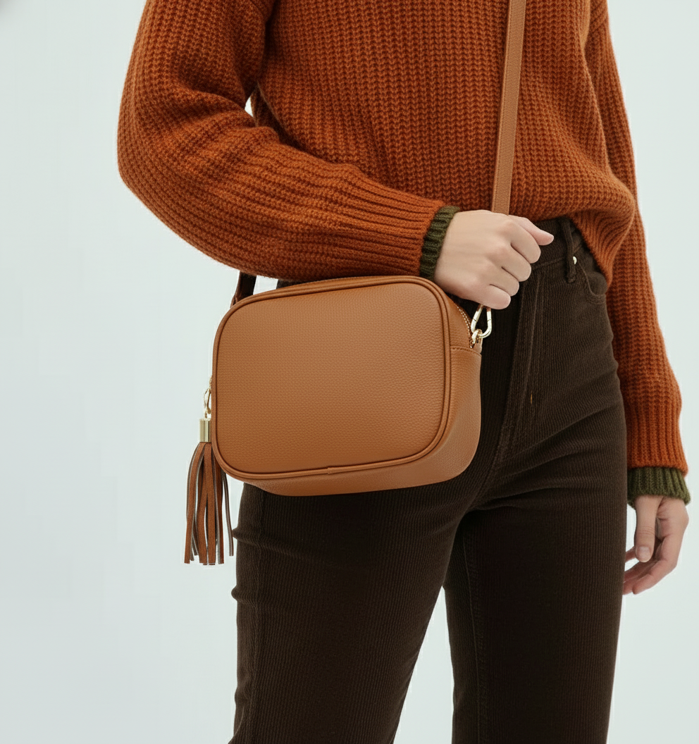 Éloise Genuine Leather Tassel Camera Bag by Clemés