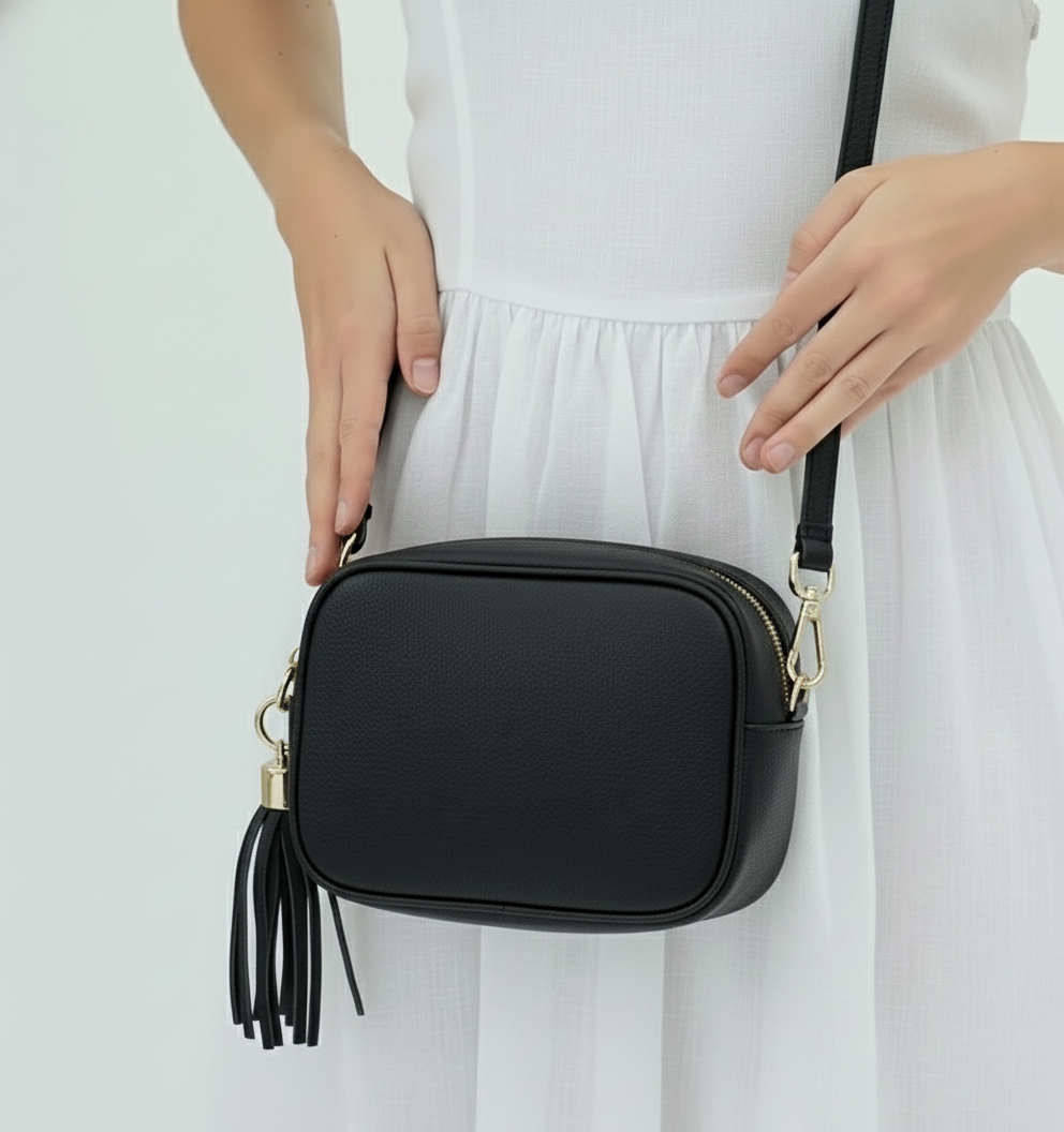 Éloise Genuine Leather Tassel Camera Bag by Clemés