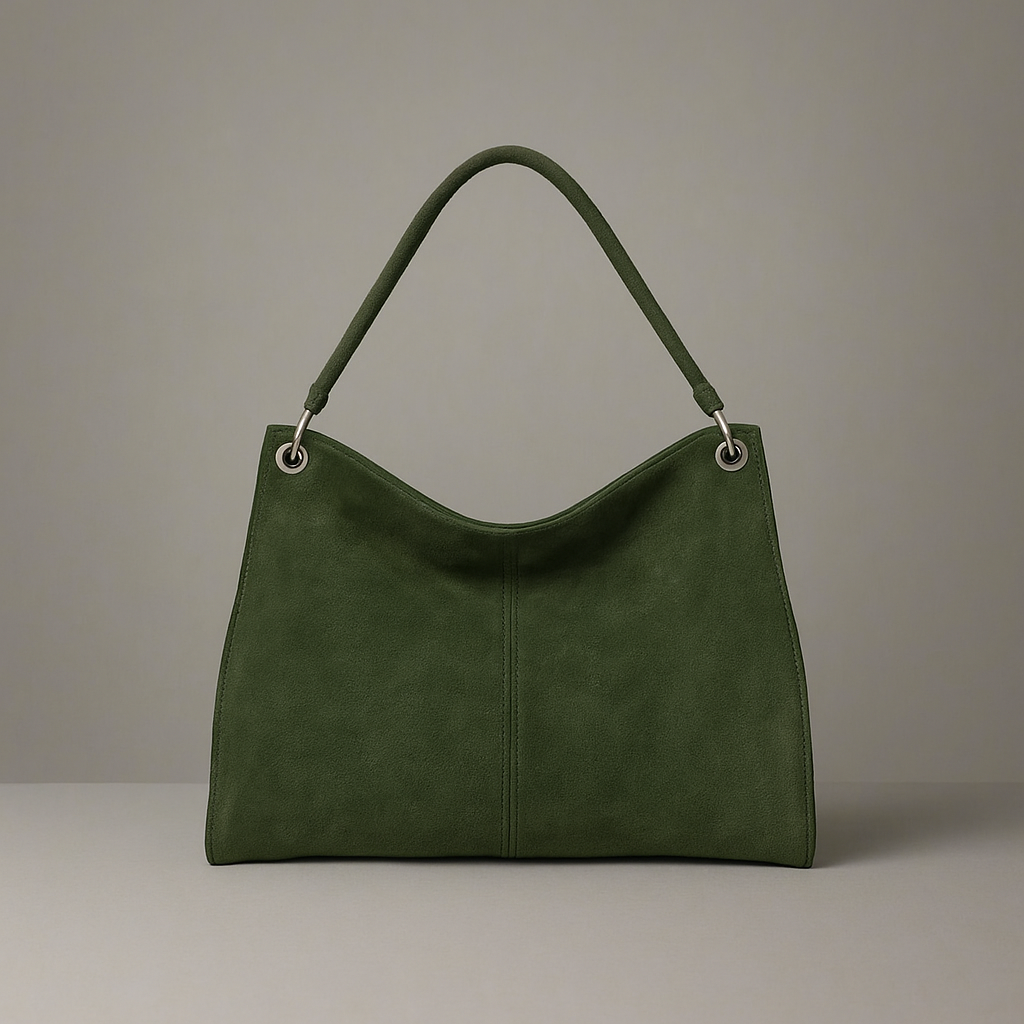 Riccio Suede Leather Shoulder Bag by Clemés (7 Colours)