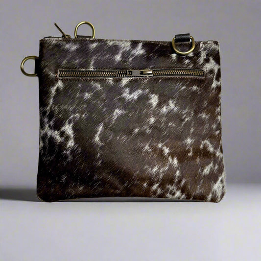 Natural Cowhide Double-Sided Crossbody Bag, Medium (23 x 21 cm)