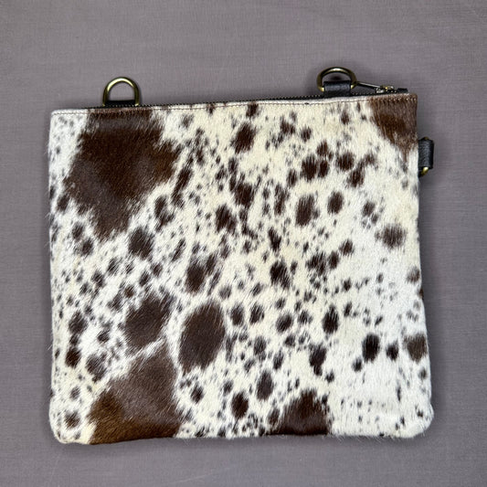 Natural Cowhide Double-Sided Crossbody Bag, Large (26 x 23 cm)