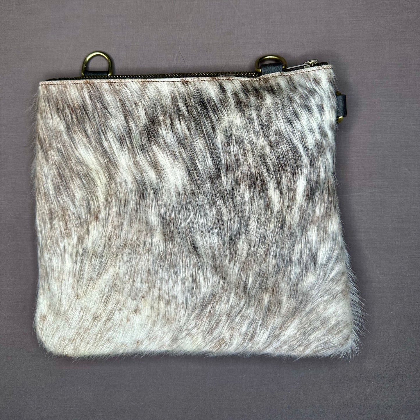 Natural Cowhide Double-Sided Crossbody Bag, Large (26 x 23 cm)