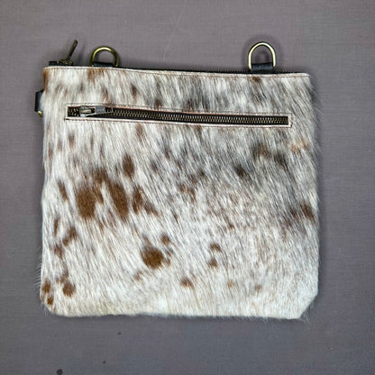 Natural Cowhide Double-Sided Crossbody Bag, Large (26 x 23 cm)