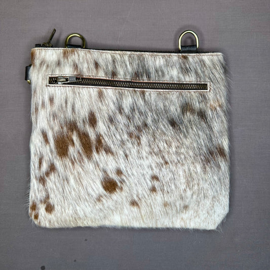 Natural Cowhide Double-Sided Crossbody Bag, Large (26 x 23 cm)