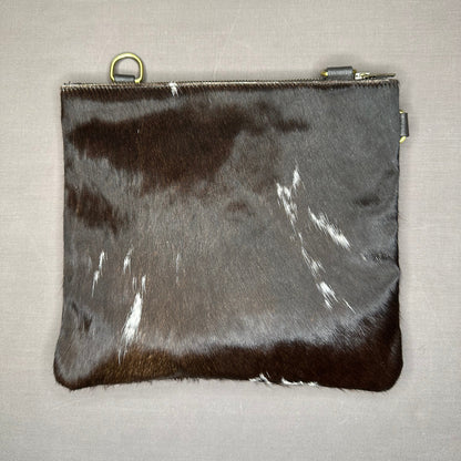 Natural Cowhide Double-Sided Crossbody Bag, Large (26 x 23 cm)