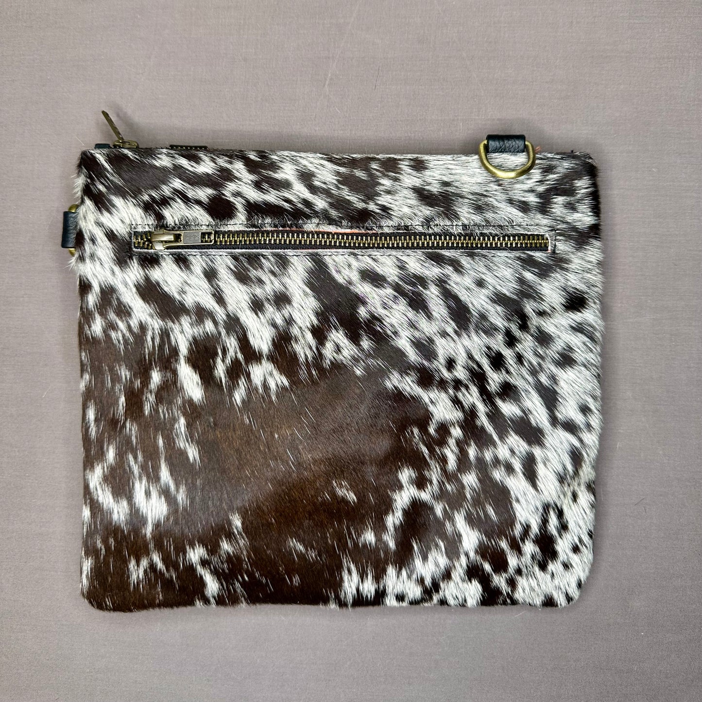 Natural Cowhide Double-Sided Crossbody Bag, Large (26 x 23 cm)