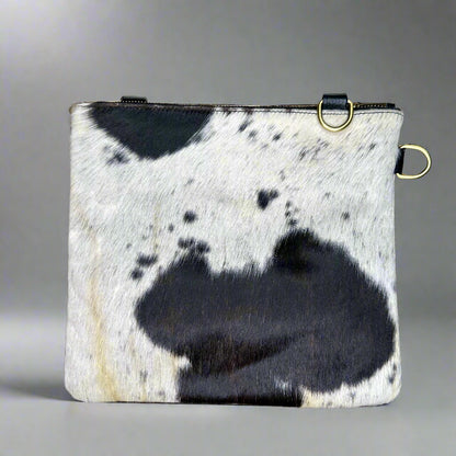 Natural Cowhide Double-Sided Crossbody Bag, Large (26 x 23 cm)