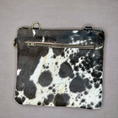 Natural Cowhide Double-Sided Crossbody Bag, Large (26 x 23 cm)