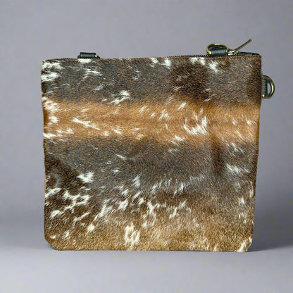 Natural Cowhide Double-Sided Crossbody Bag, Large (26 x 23 cm)