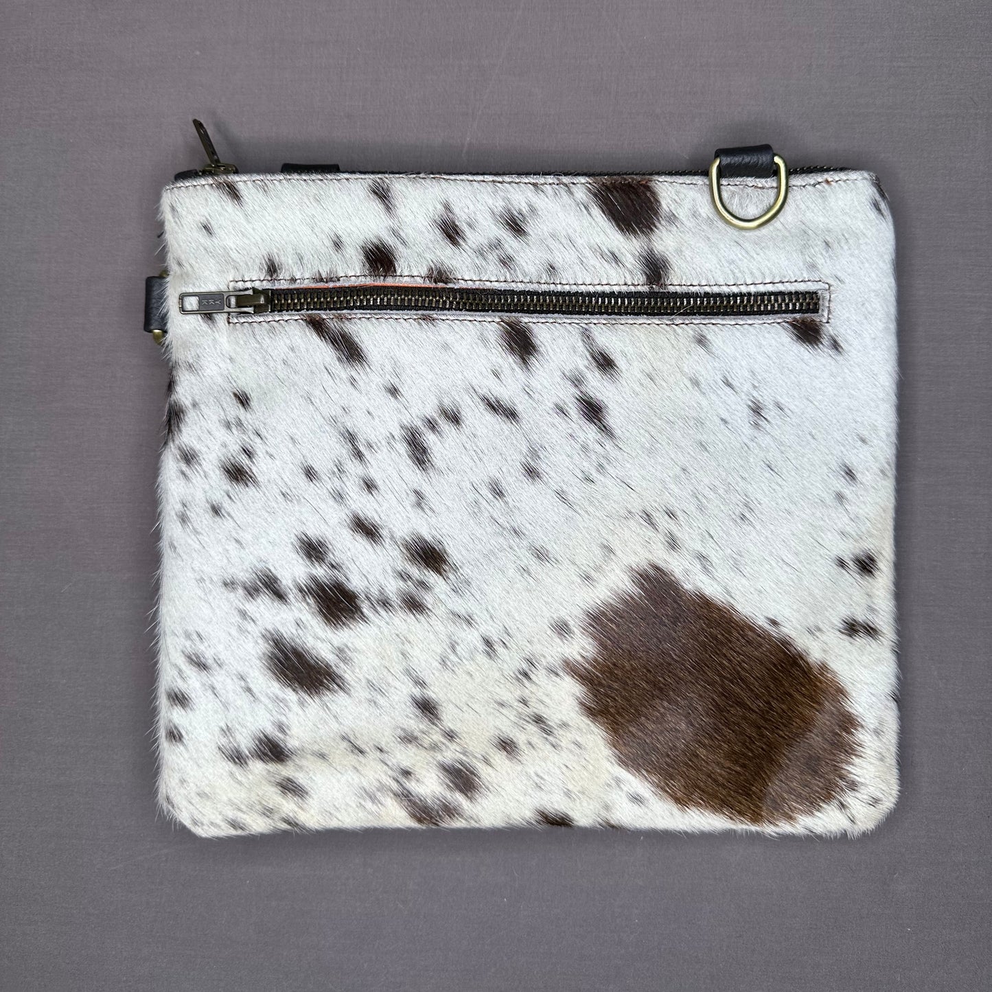 Natural Cowhide Double-Sided Crossbody Bag, Large (26 x 23 cm)