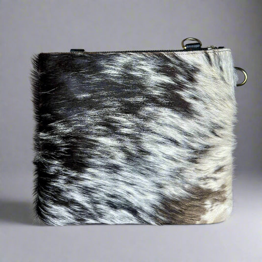 Natural Cowhide Double-Sided Crossbody Bag, Large (26 x 23 cm)