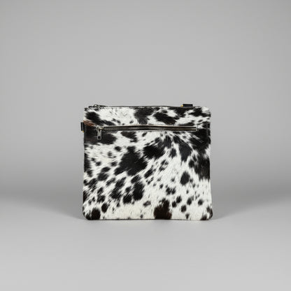 Natural Cowhide Double-Sided Crossbody Bag, Large (26 x 23 cm)
