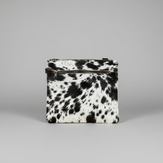 Natural Cowhide Double-Sided Crossbody Bag, Large (26 x 23 cm)