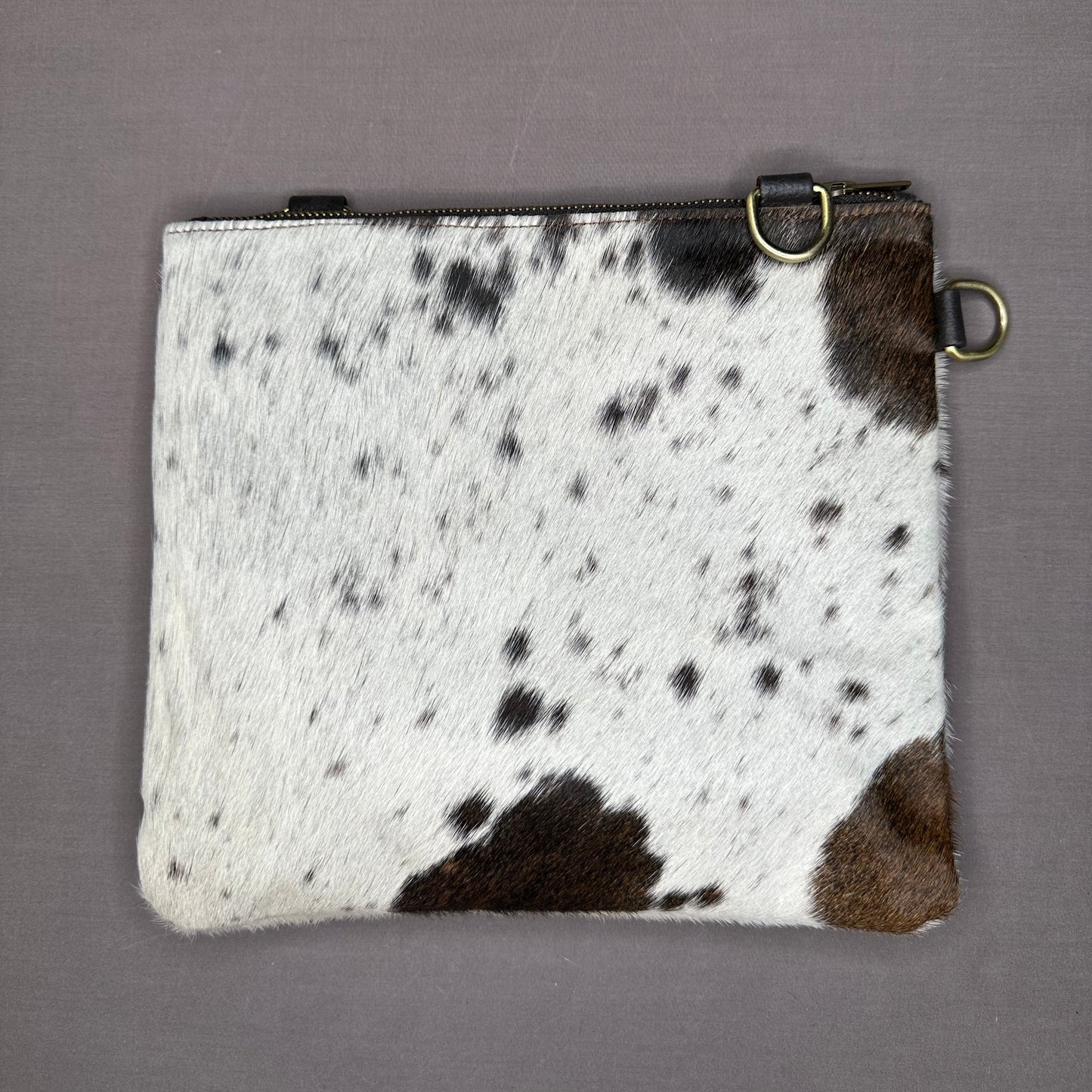 Natural Cowhide Double-Sided Crossbody Bag, Large (26 x 23 cm)