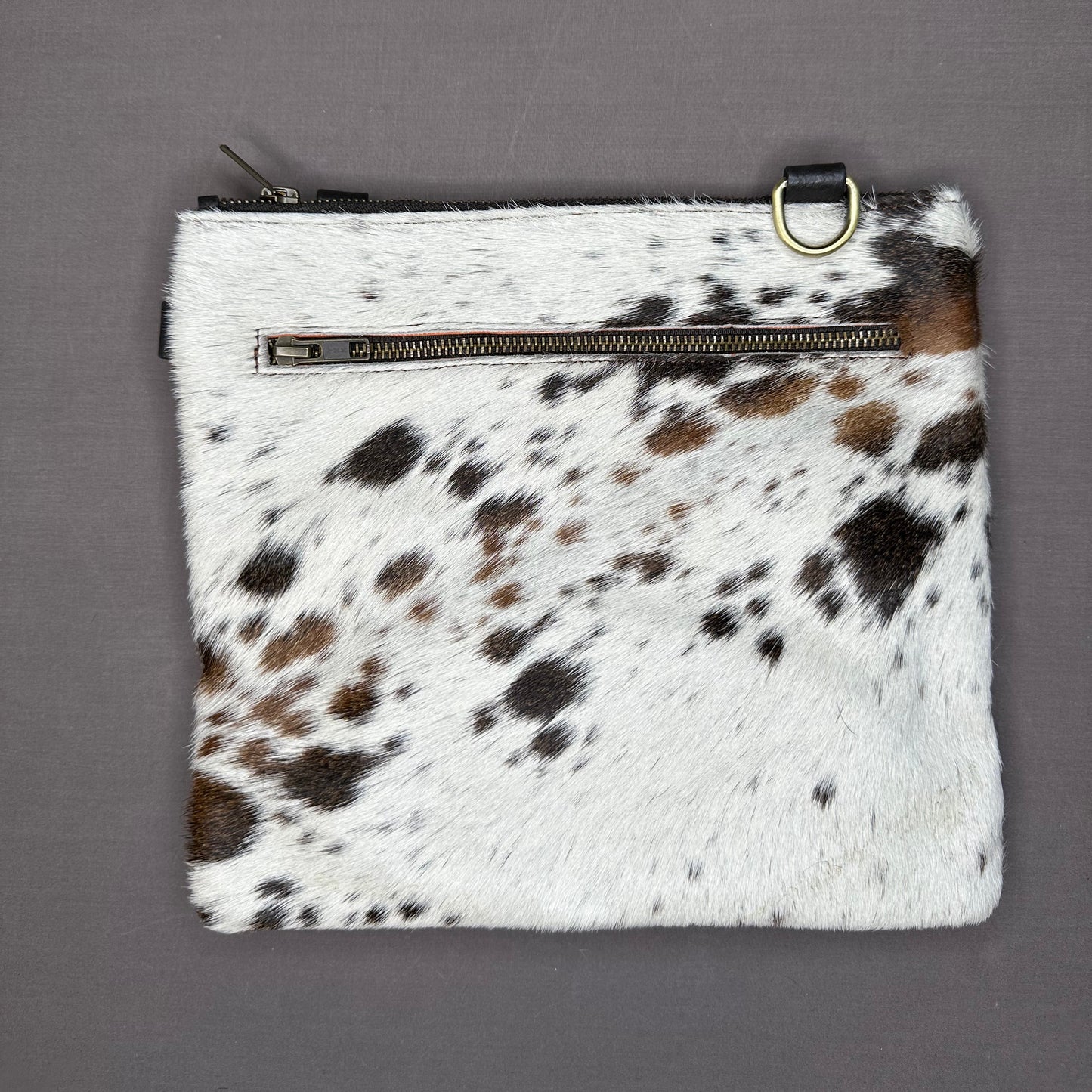 Natural Cowhide Double-Sided Crossbody Bag, Large (26 x 23 cm)