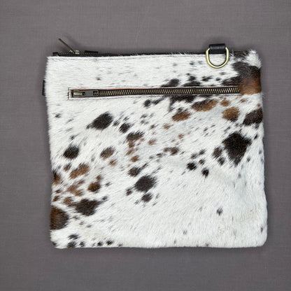 Natural Cowhide Double-Sided Crossbody Bag, Large (26 x 23 cm)