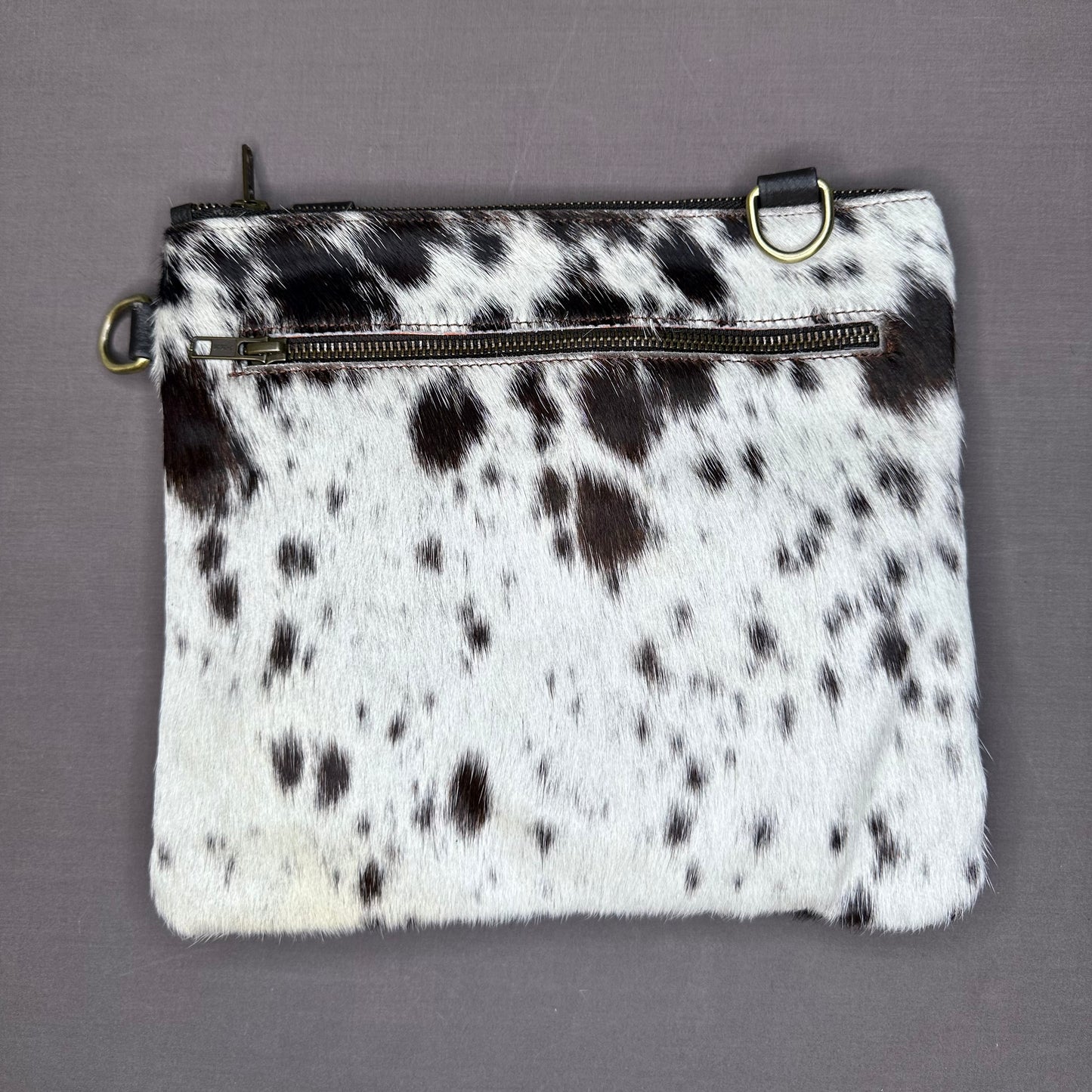 Natural Cowhide Double-Sided Crossbody Bag, Large (26 x 23 cm)