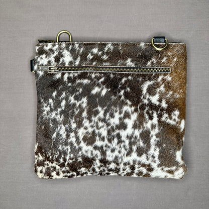 Natural Cowhide Double-Sided Crossbody Bag, Large (26 x 23 cm)