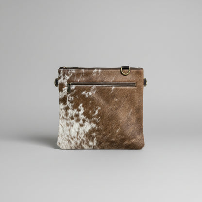 Natural Cowhide Double-Sided Crossbody Bag, Large (26 x 23 cm)