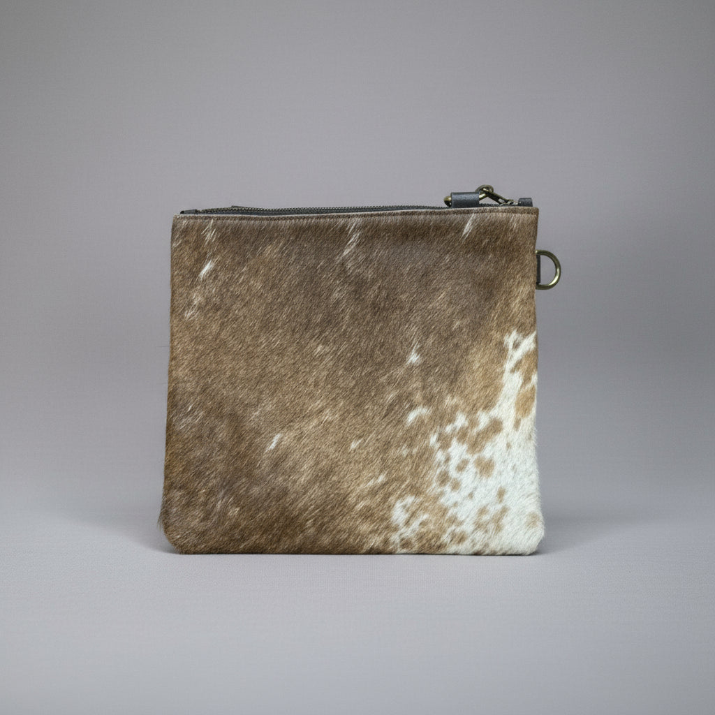Natural Cowhide Double-Sided Crossbody Bag, Large (26 x 23 cm)