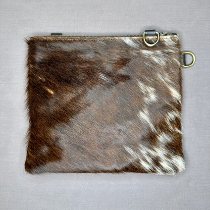 Natural Cowhide Double-Sided Crossbody Bag, Large (26 x 23 cm)