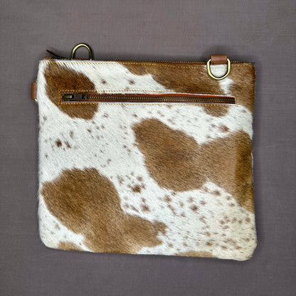 Natural Cowhide Double-Sided Crossbody Bag, Large (26 x 23 cm)