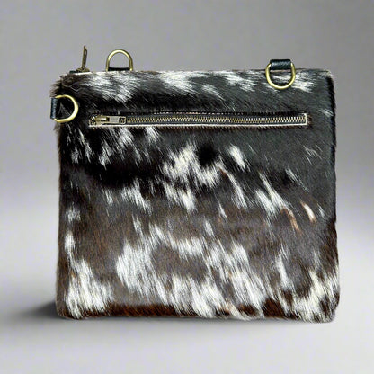 Natural Cowhide Double-Sided Crossbody Bag, Large (26 x 23 cm)