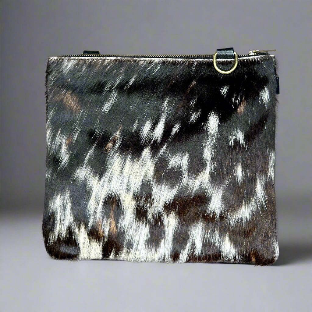 Natural Cowhide Double-Sided Crossbody Bag, Large (26 x 23 cm)