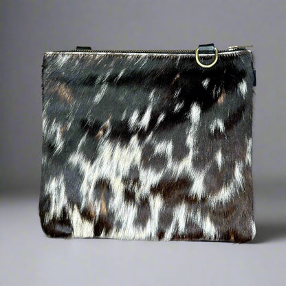 Natural Cowhide Double-Sided Crossbody Bag, Large (26 x 23 cm)