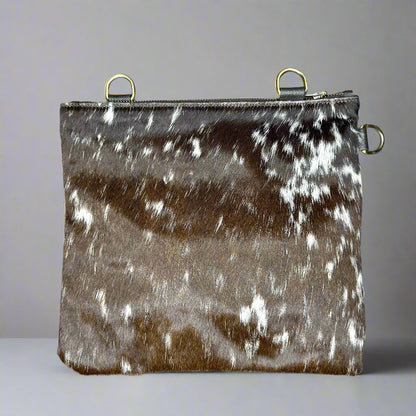 Natural Cowhide Double-Sided Crossbody Bag, Large (26 x 23 cm)