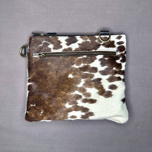 Natural Cowhide Double-Sided Crossbody Bag, Medium (23 x 21 cm)