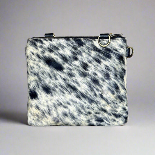 Natural Cowhide Double-Sided Crossbody Bag, Medium (23 x 21 cm)