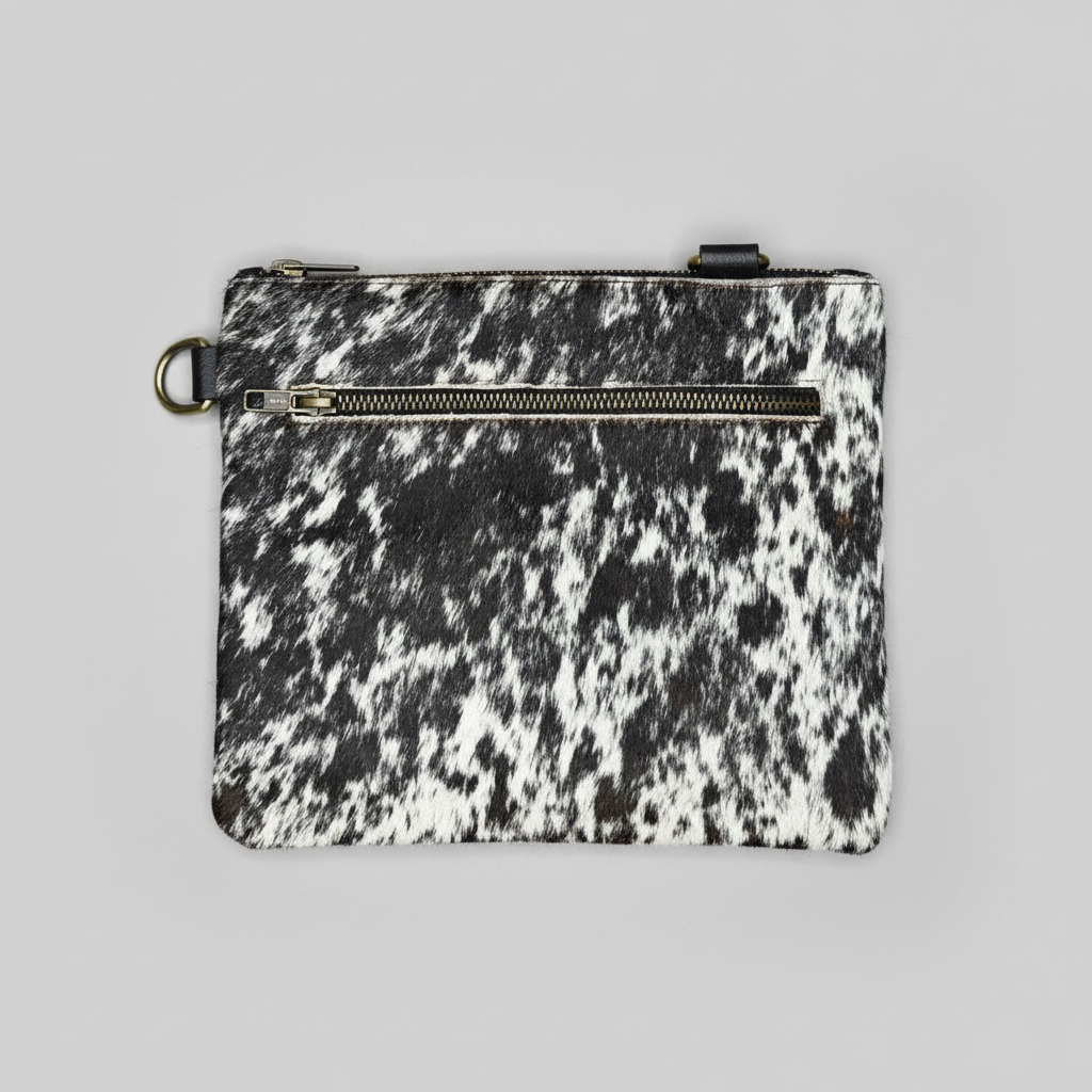 Natural Cowhide Double-Sided Crossbody Bag, Medium (23 x 21 cm)