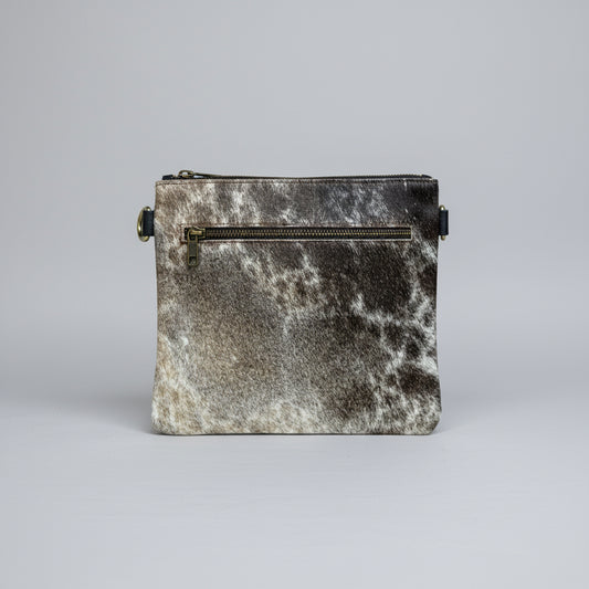 Natural Cowhide Double-Sided Crossbody Bag, Medium (23 x 21 cm)