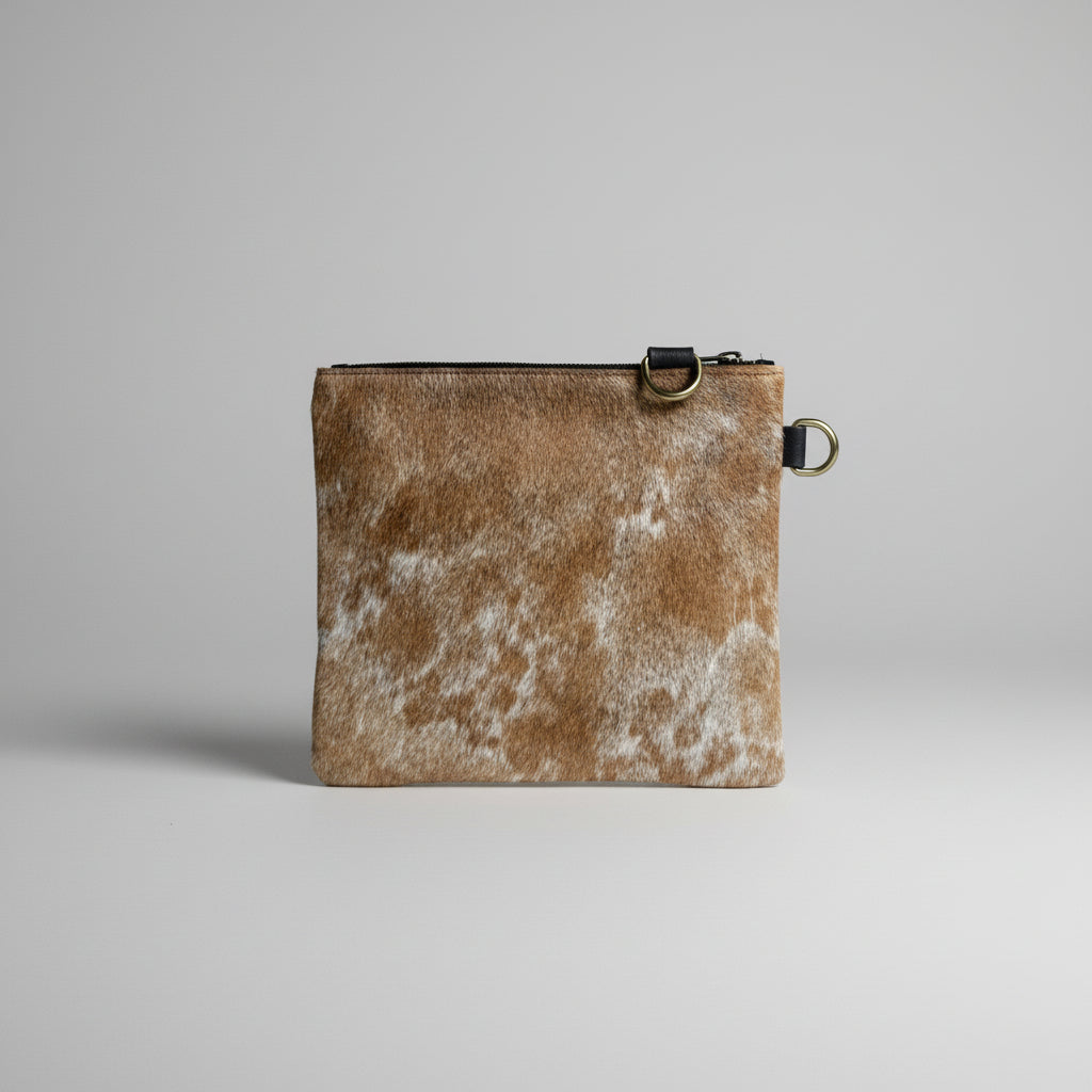 Natural Cowhide Double-Sided Crossbody Bag, Medium (23 x 21 cm)