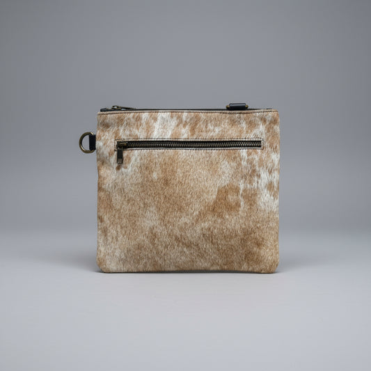 Natural Cowhide Double-Sided Crossbody Bag, Medium (23 x 21 cm)