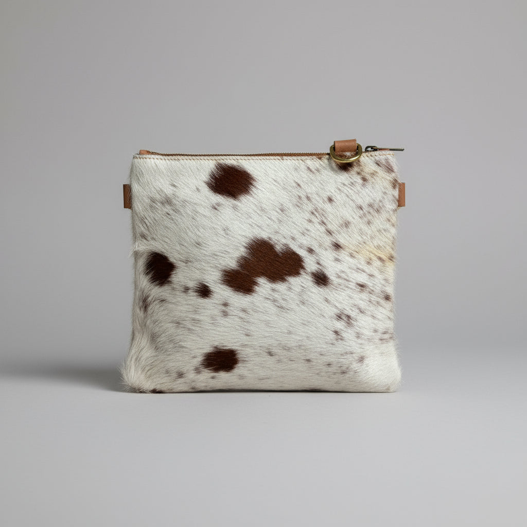 Natural Cowhide Double-Sided Crossbody Bag, Medium (23 x 21 cm)