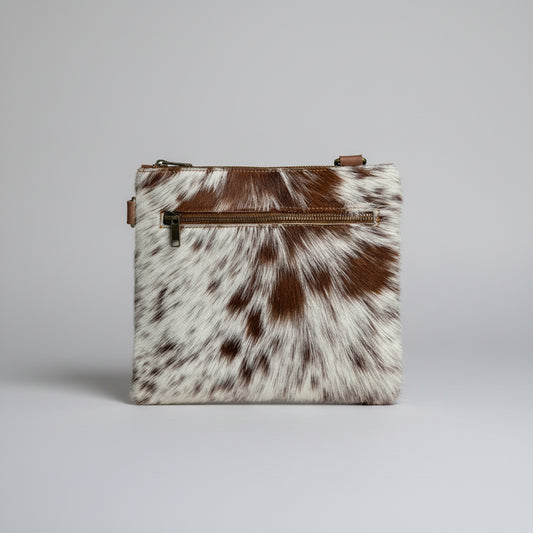 Natural Cowhide Double-Sided Crossbody Bag, Medium (23 x 21 cm)