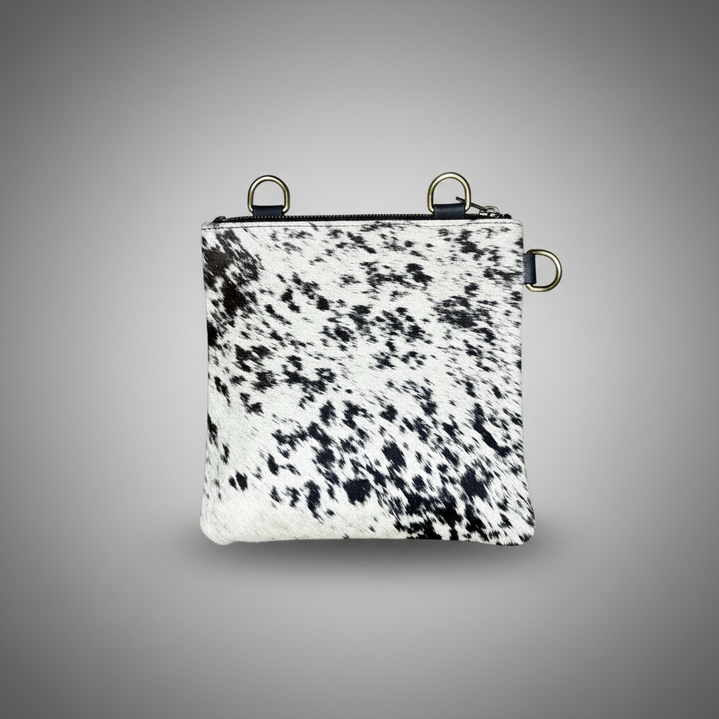 Natural Cowhide Double-Sided Crossbody Bag, Medium (23 x 21 cm)