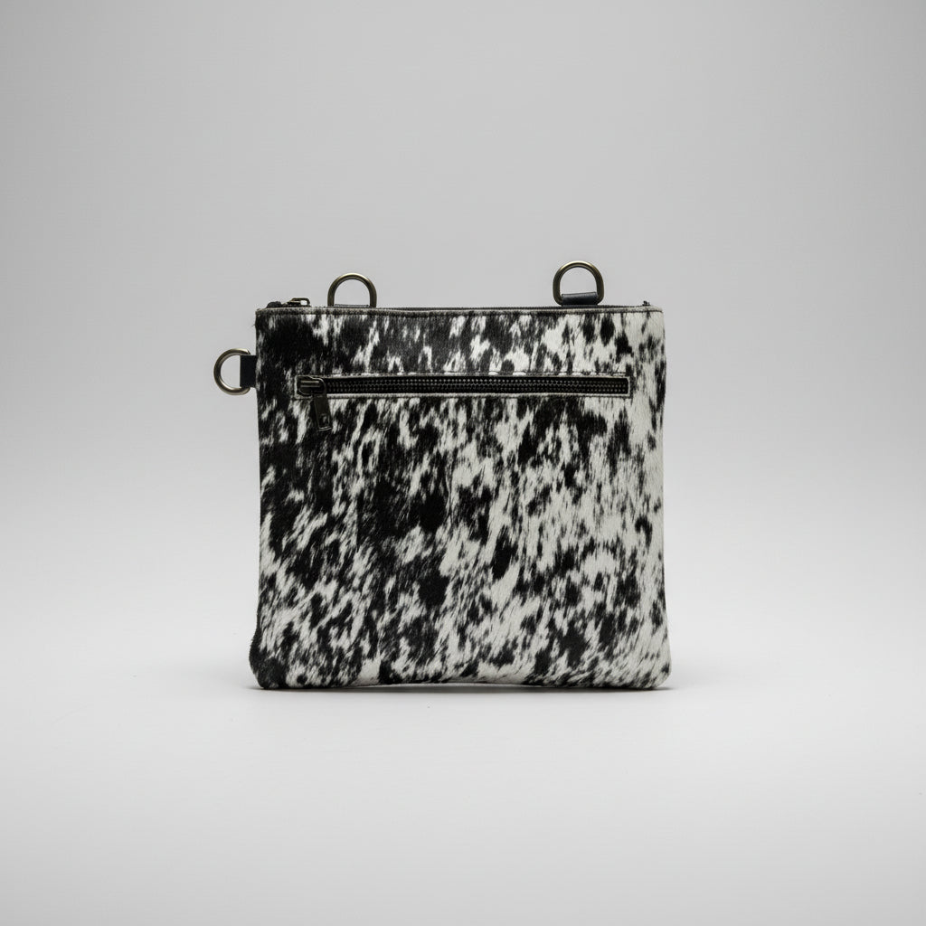 Natural Cowhide Double-Sided Crossbody Bag, Medium (23 x 21 cm)