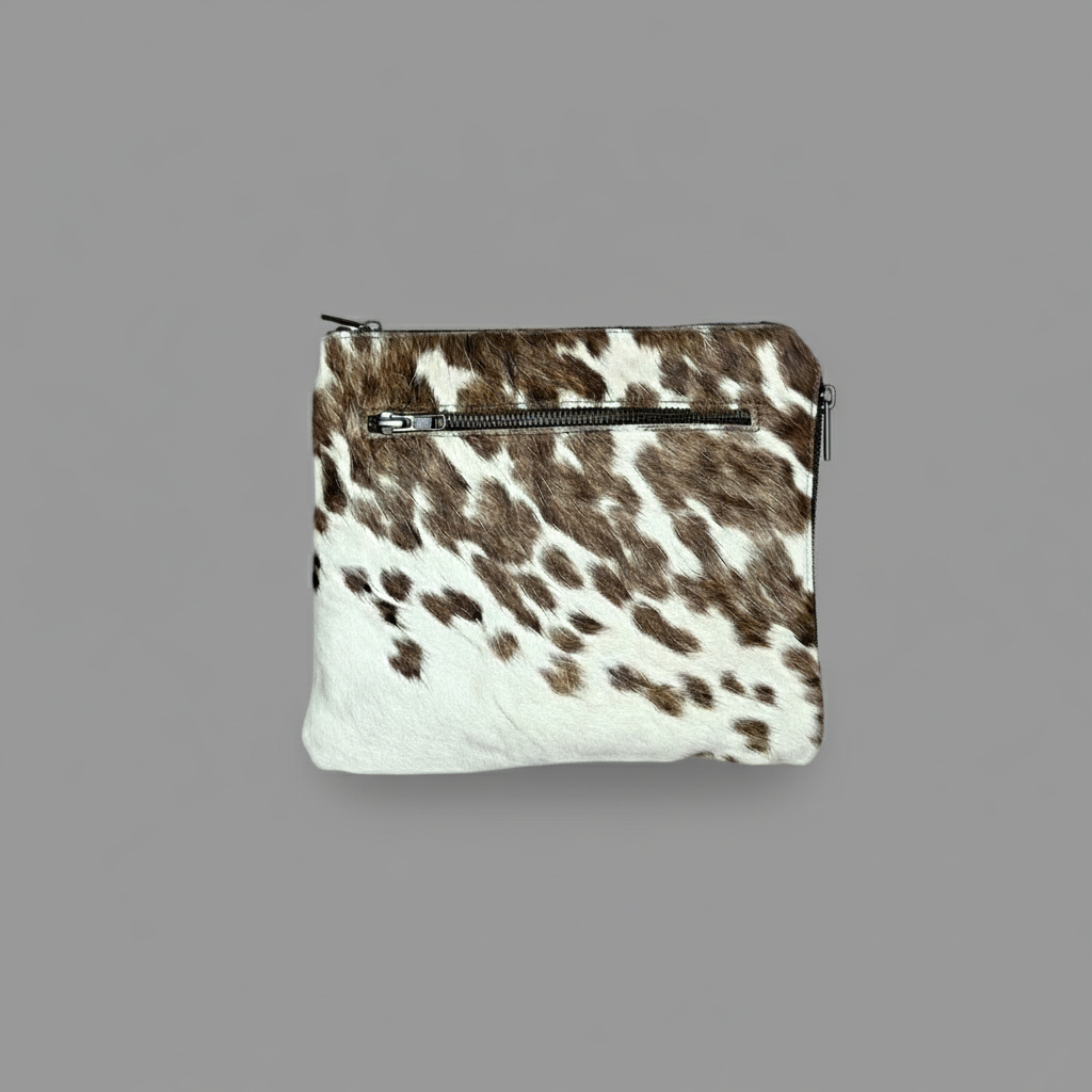 Natural Cowhide Double-Sided Crossbody Bag, Medium (23 x 21 cm)