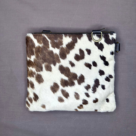 Natural Cowhide Double-Sided Crossbody Bag, Medium (23 x 21 cm)