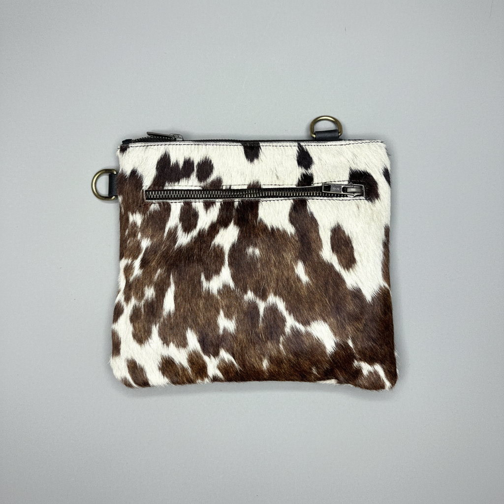 Natural Cowhide Double-Sided Crossbody Bag, Medium (23 x 21 cm)