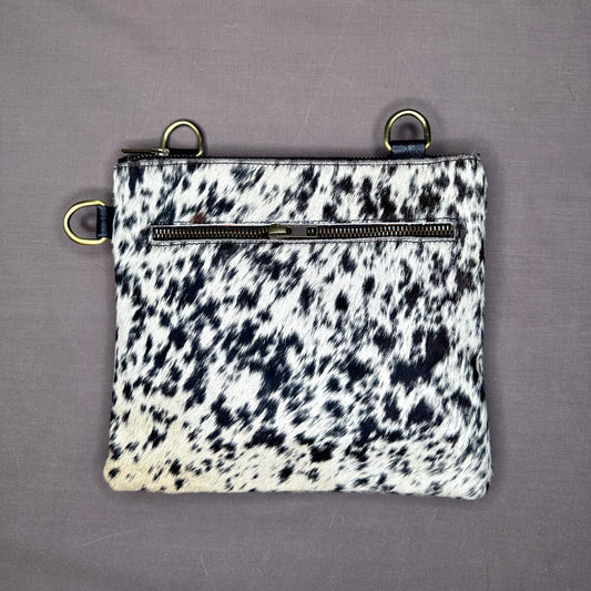 Natural Cowhide Double-Sided Crossbody Bag, Medium (23 x 21 cm)