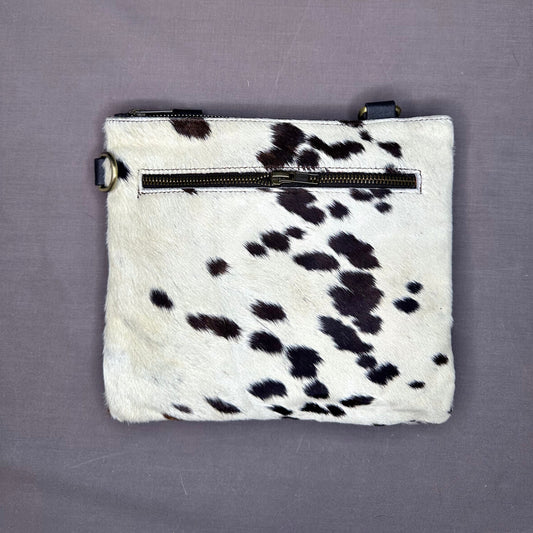 Natural Cowhide Double-Sided Crossbody Bag, Medium (23 x 21 cm)